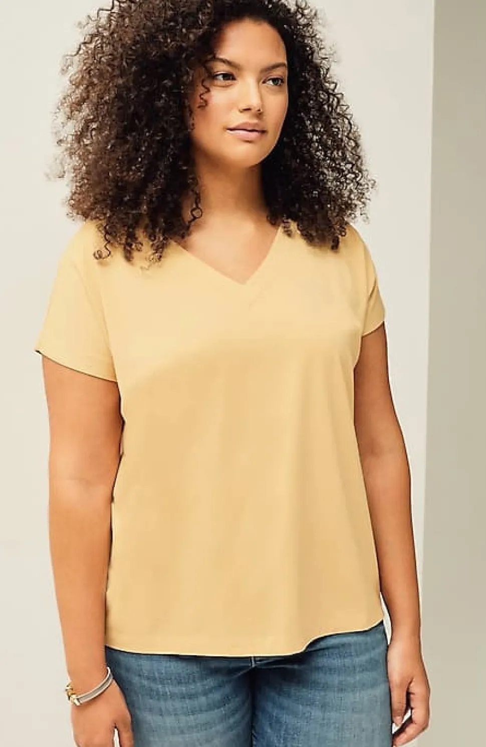 Luxe Supima® Pleat-Back Tee | Jjill