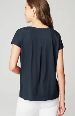 Luxe Supima® Pleat-Back Tee | Jjill