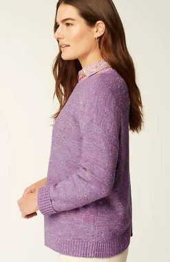 Micro-Tweed Seamed Sweater | Jjill