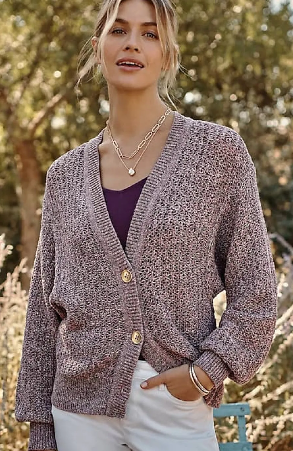 Mixed-Colors Textured Cardi | Jjill