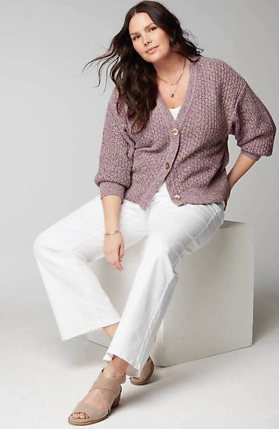 Mixed-Colors Textured Cardi | Jjill
