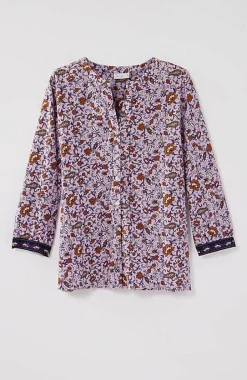 Mixed-Florals Border-Printed Top | Jjill