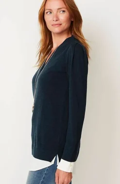 Mixed-Media Layered Sweater | Jjill