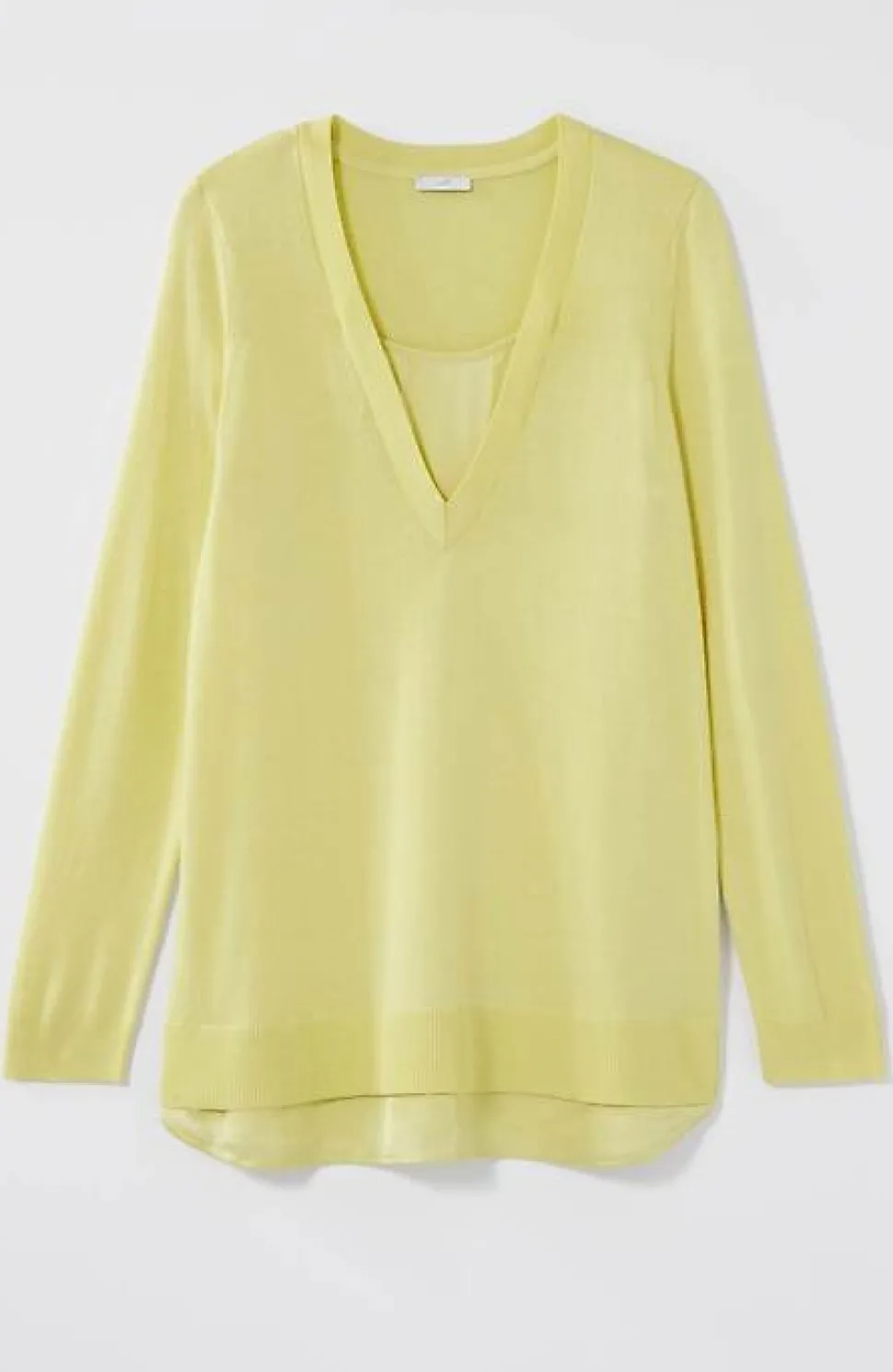 Mixed-Media Layered V-Neck Sweater | Jjill