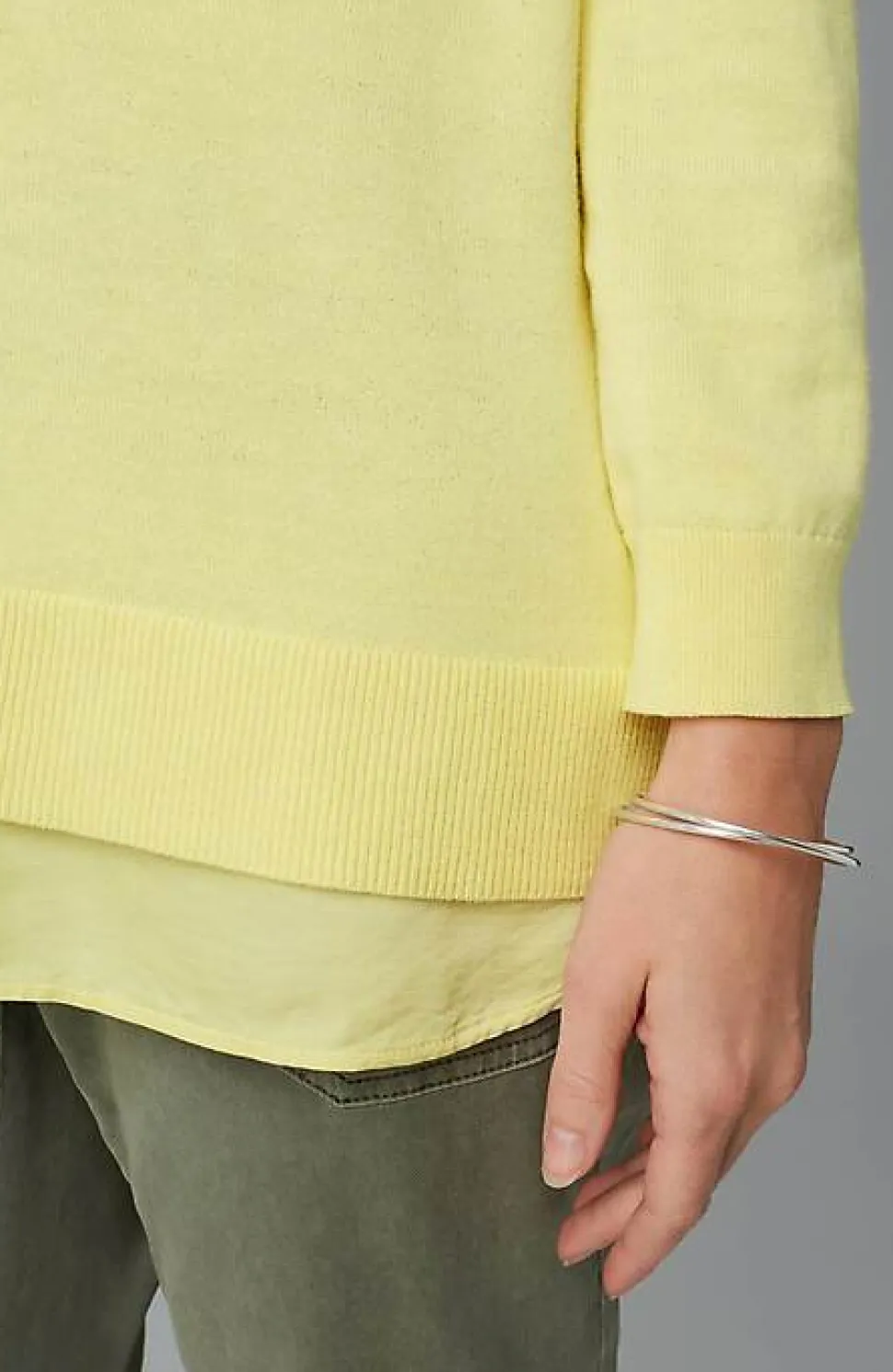 Mixed-Media Layered V-Neck Sweater | Jjill