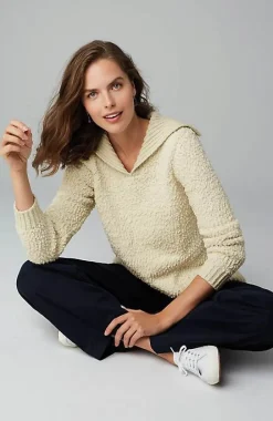 Mixed-Textures Collared Sweater | Jjill