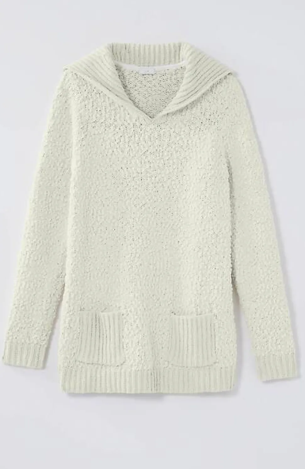 Mixed-Textures Collared Sweater | Jjill