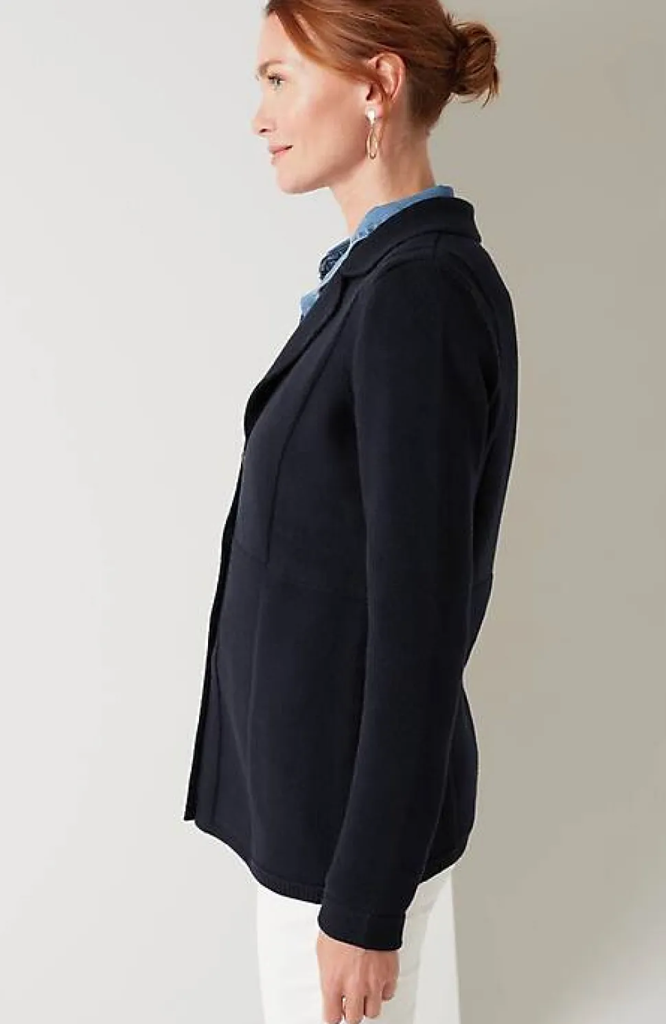 Mixed-Textures Structured Cardi | Jjill