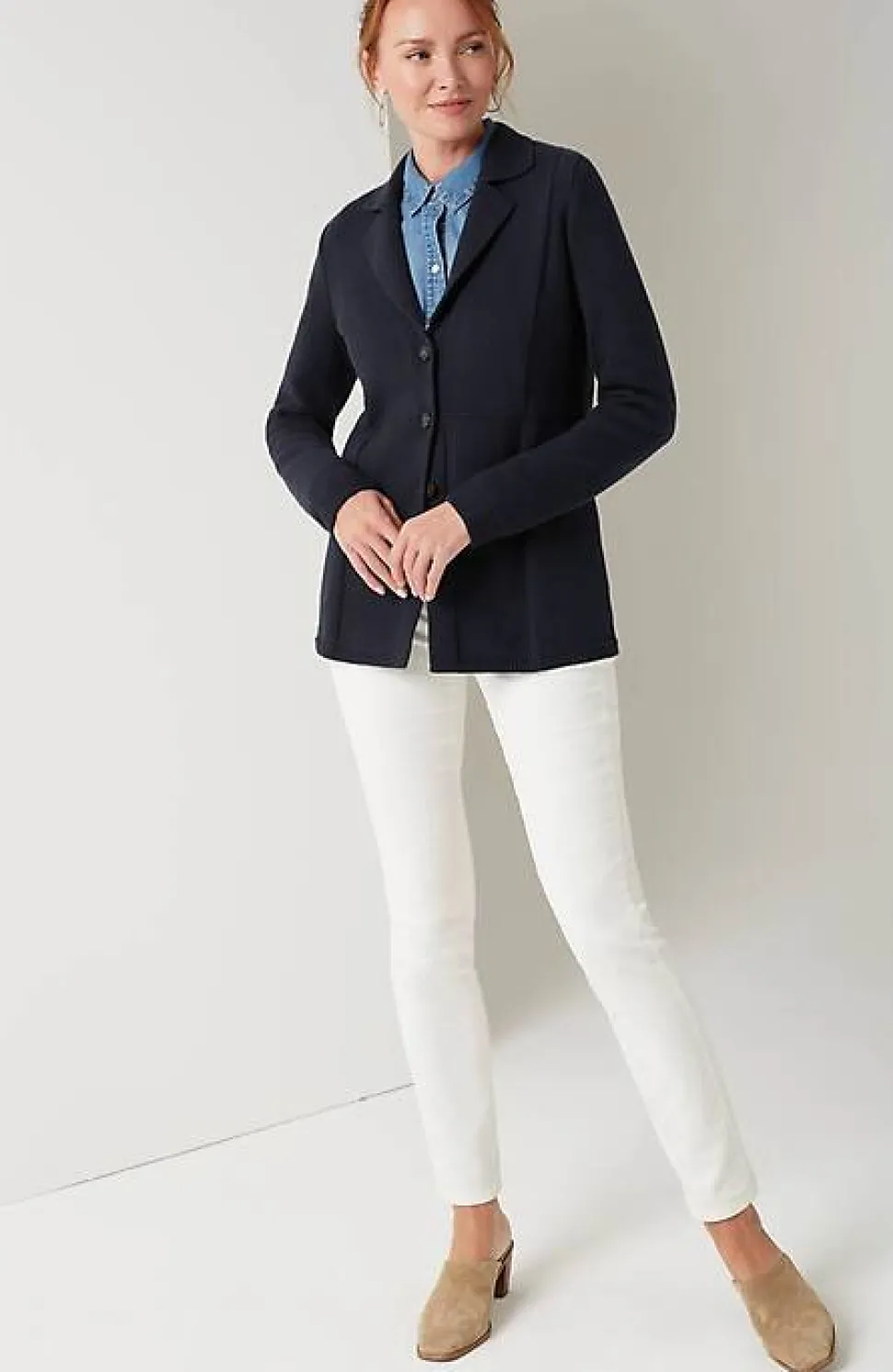 Mixed-Textures Structured Cardi | Jjill