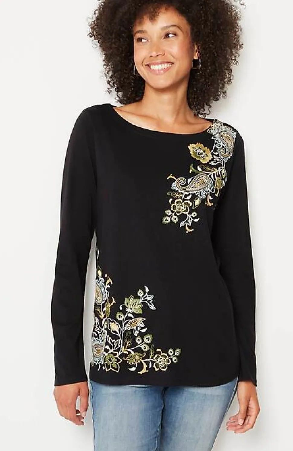 Multicolor-Embroidered Top | Jjill