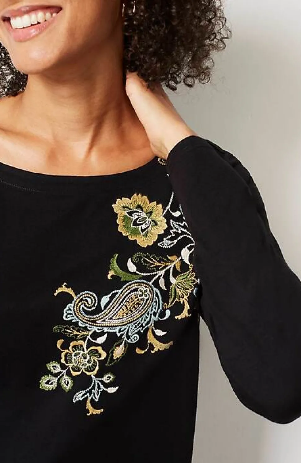Multicolor-Embroidered Top | Jjill
