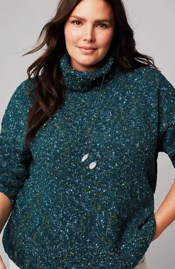 Multi-Tweed Turtleneck Sweater | Jjill