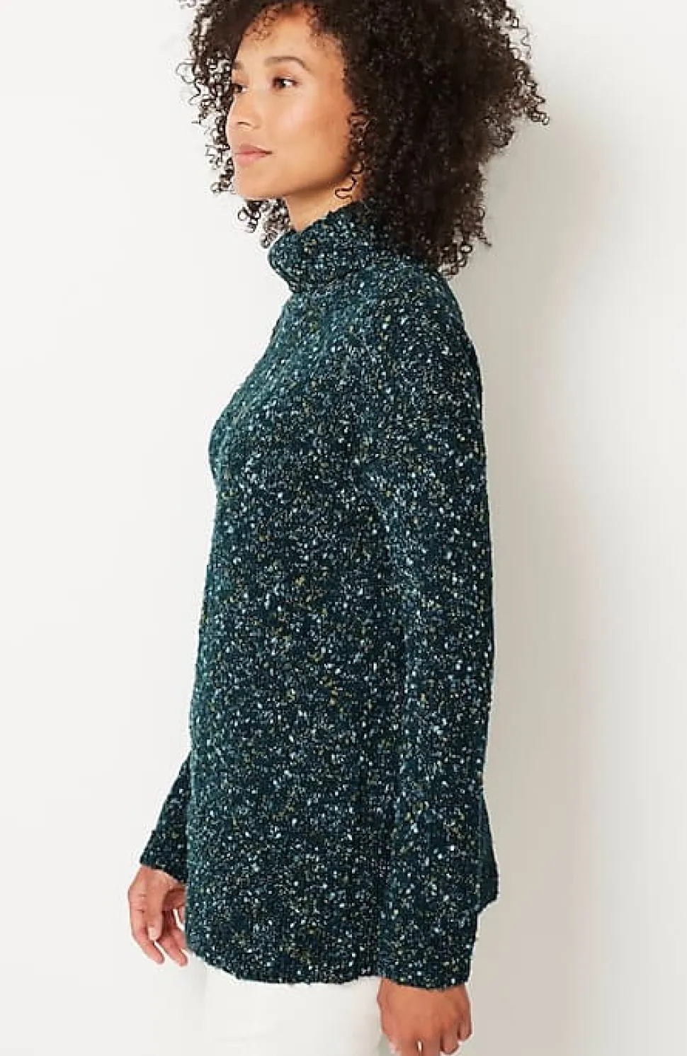Multi-Tweed Turtleneck Sweater | Jjill