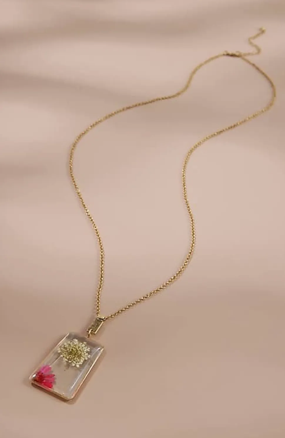 Nature'S Charm Pressed-Flower Pendant Necklace | Jjill