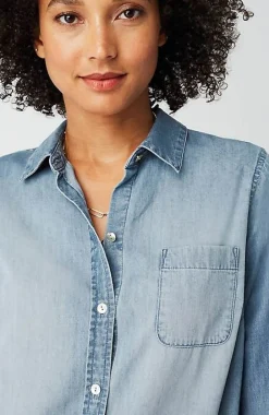 One-Pocket Button-Front Shirt | Jjill