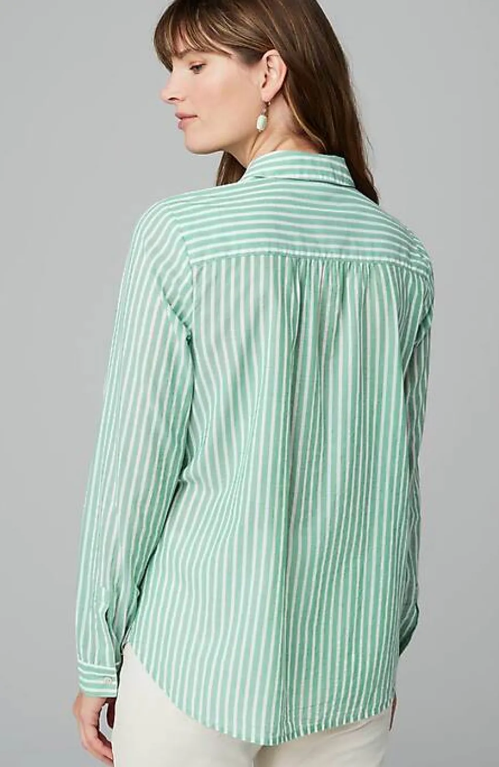 One-Pocket Shirred-Back Shirt | Jjill