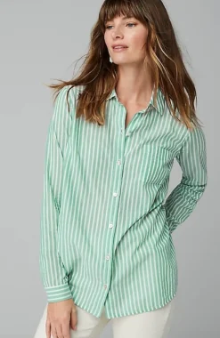 One-Pocket Shirred-Back Shirt | Jjill