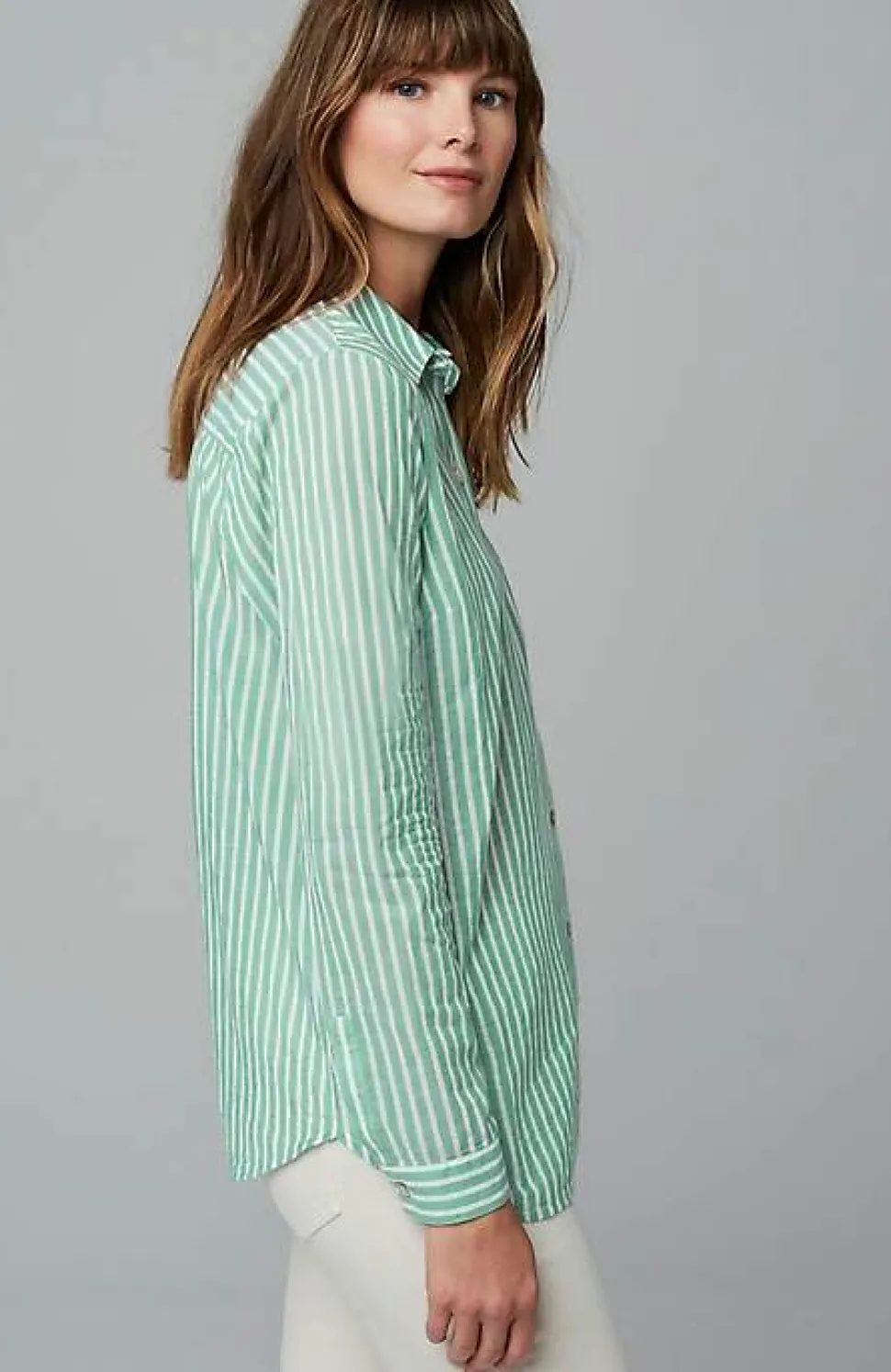 One-Pocket Shirred-Back Shirt | Jjill