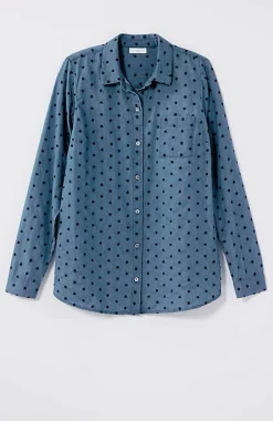 One-Pocket Shirred-Back Shirt | Jjill
