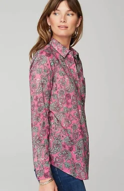 One-Pocket Shirred-Back Shirt | Jjill