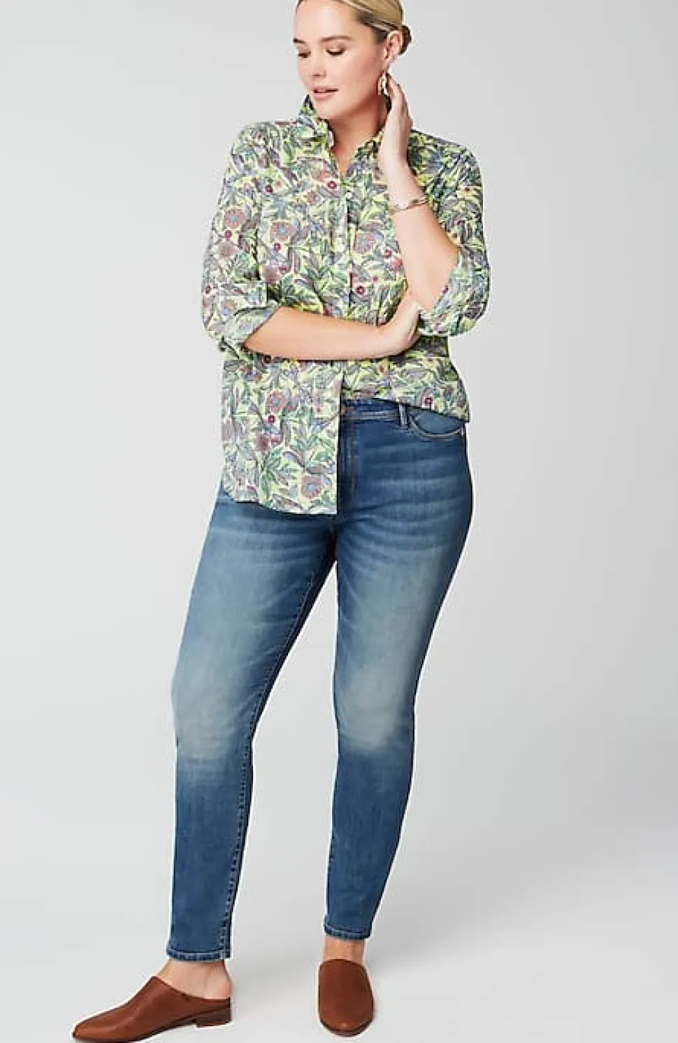 One-Pocket Shirred-Back Shirt | Jjill