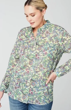 One-Pocket Shirred-Back Shirt | Jjill