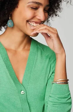 Organically Grown Cotton V-Neck Cardi | Jjill
