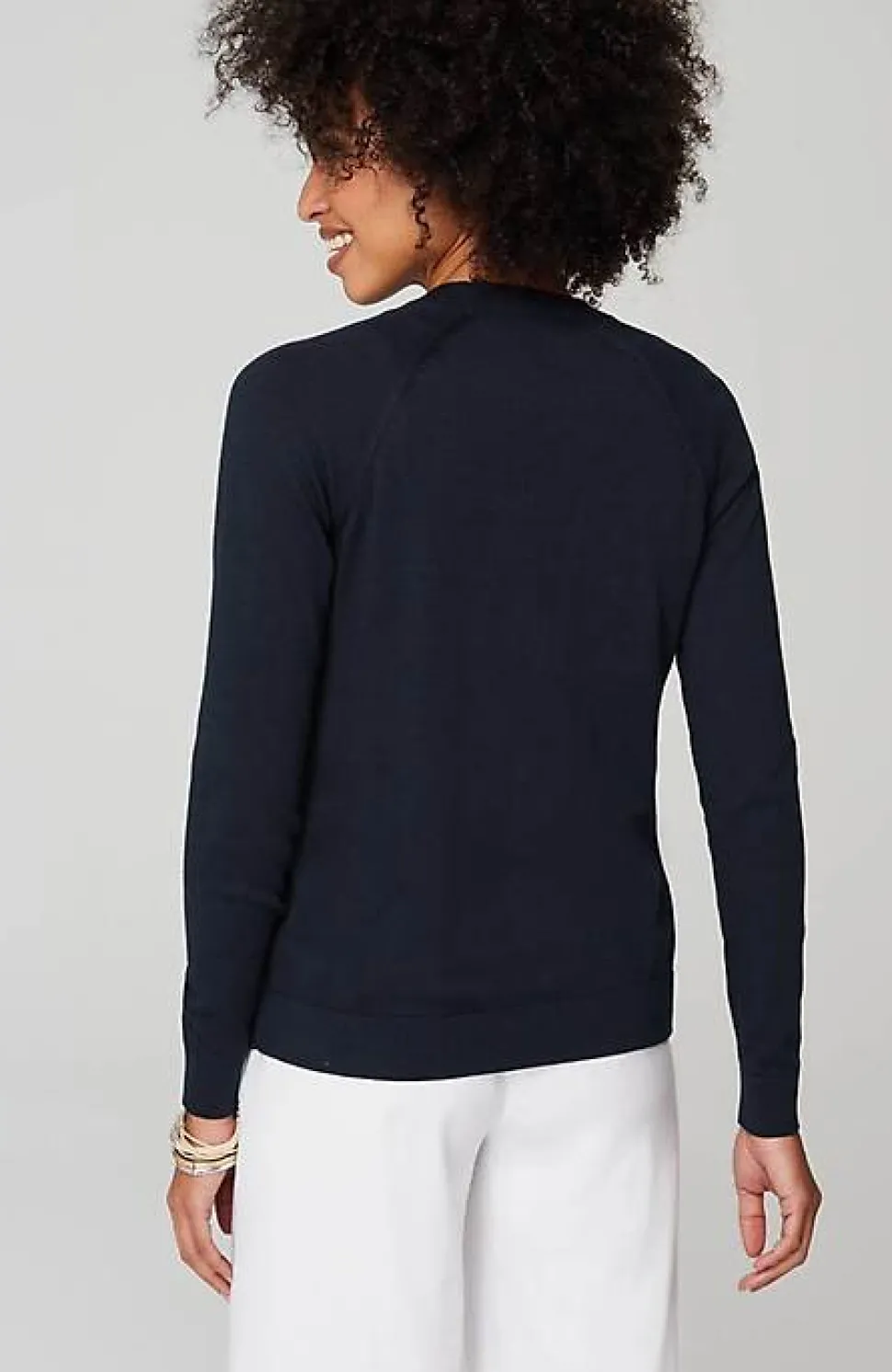 Organically Grown Cotton V-Neck Cardi | Jjill