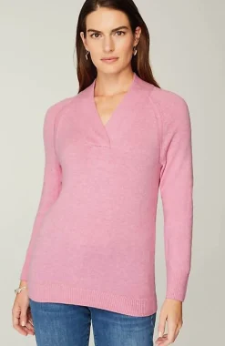 Overlapping-V-Neck Sweater | Jjill