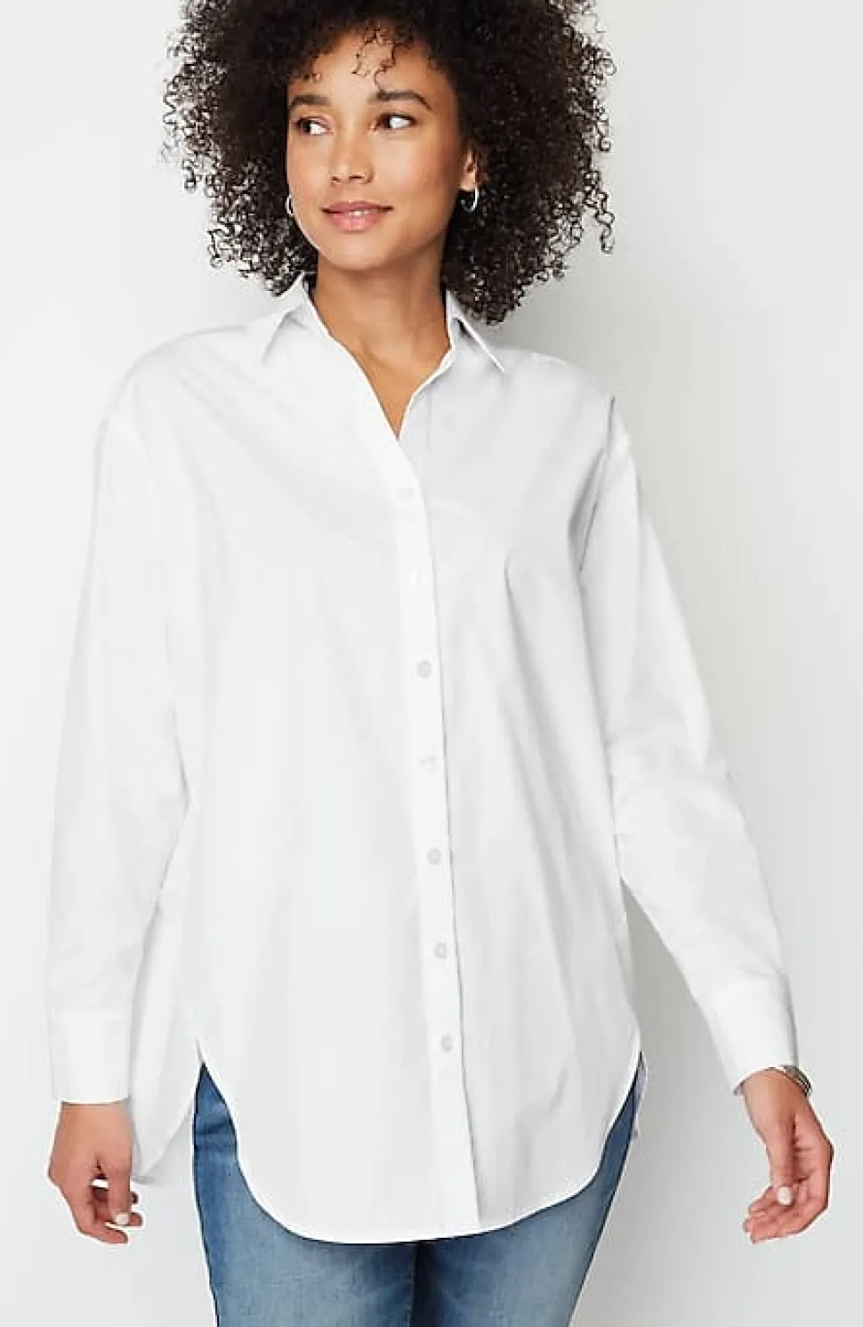 Oversized Cotton Poplin Tunic | Jjill