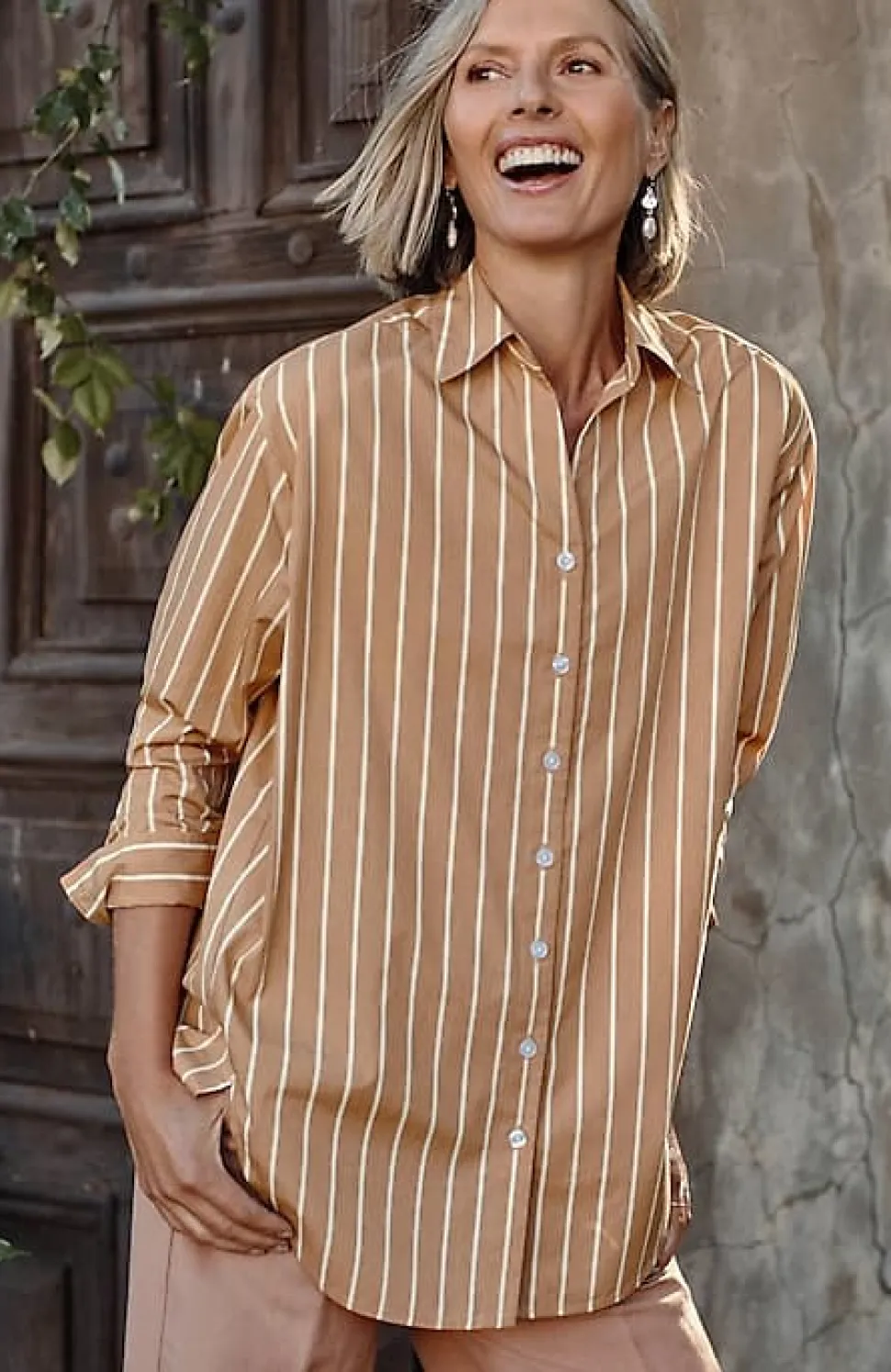 Oversized Cotton Poplin Tunic | Jjill