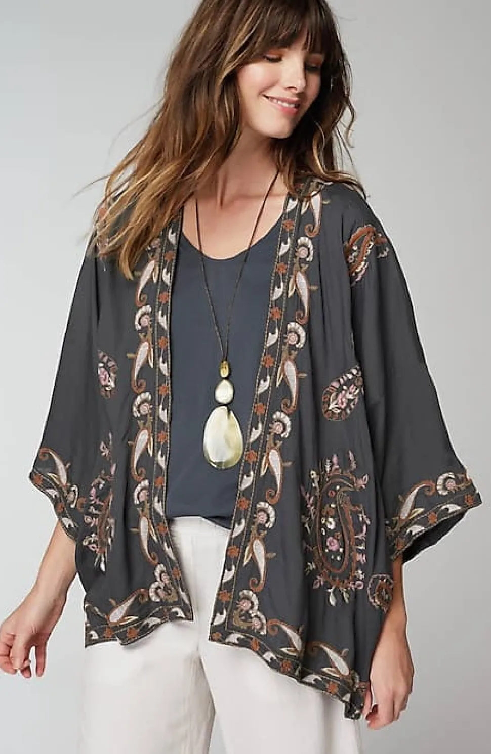 Paisley-Embroidered Soft Jacket | Jjill
