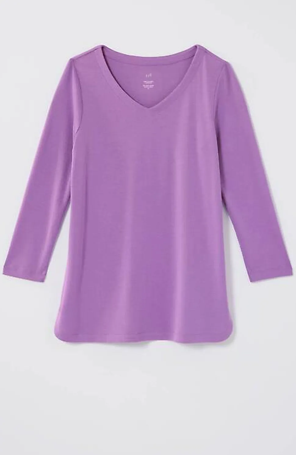Pima 3/4-Sleeve V-Neck Tee | Jjill