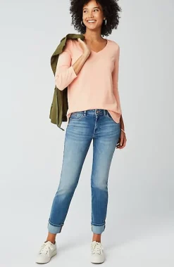 Pima 3/4-Sleeve V-Neck Tee | Jjill