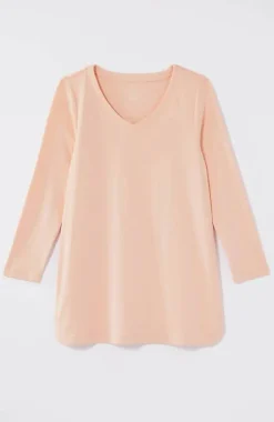 Pima 3/4-Sleeve V-Neck Tee | Jjill