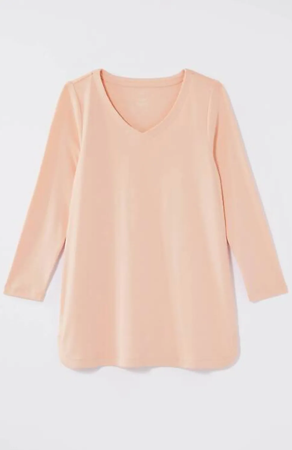 Pima 3/4-Sleeve V-Neck Tee | Jjill