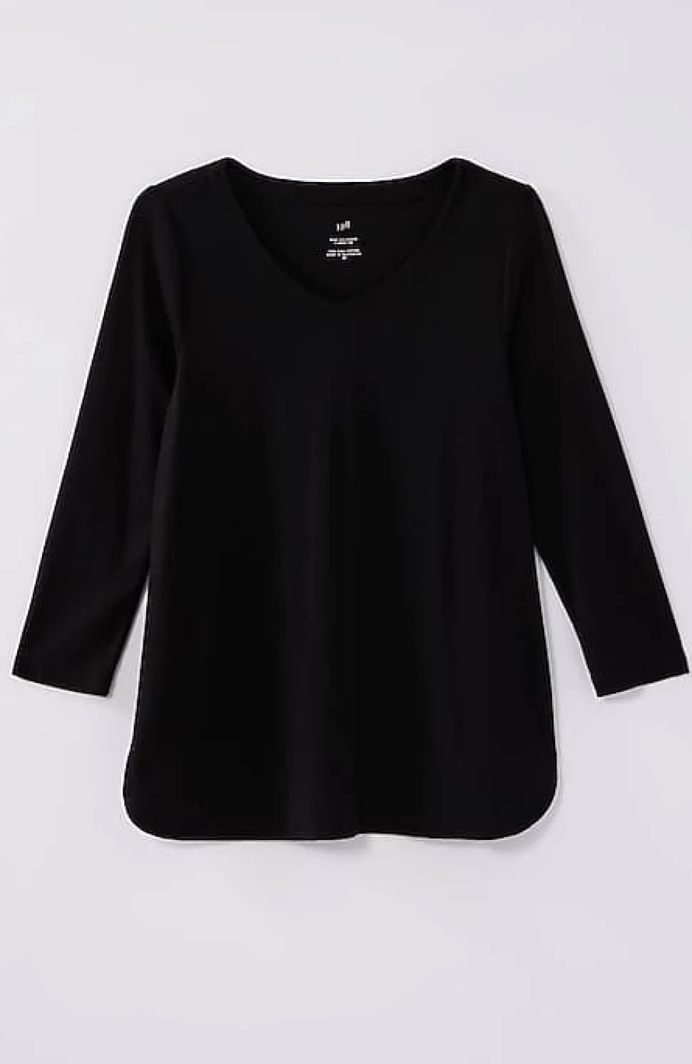 Pima 3/4-Sleeve V-Neck Tee | Jjill