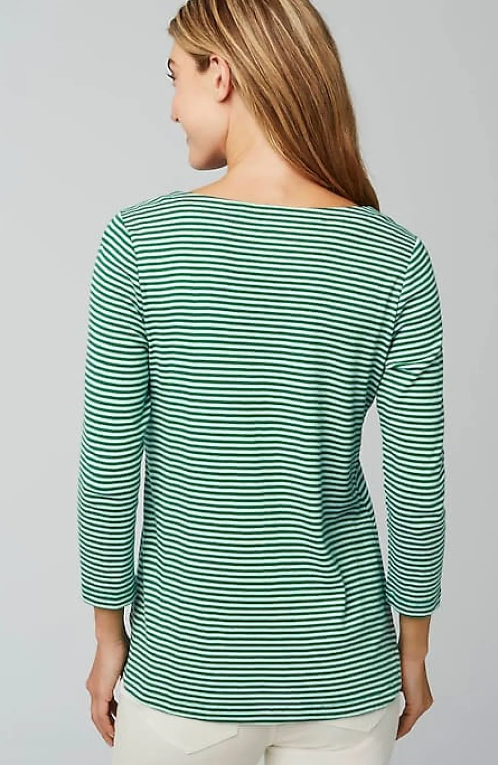 Pima 3/4-Sleeve V-Neck Tee | Jjill