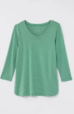 Pima 3/4-Sleeve V-Neck Tee | Jjill