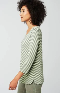 Pima 3/4-Sleeve V-Neck Tee | Jjill