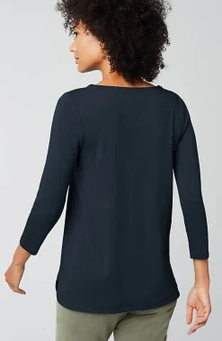 Pima 3/4-Sleeve V-Neck Tee | Jjill