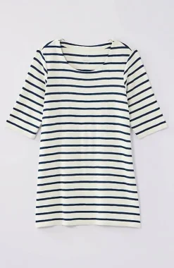 Pima-Slub Scoop-Neck Side-Slit Tee | Jjill