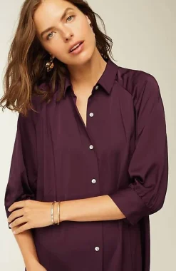 Pintucked A-Line Shirtdress | Jjill