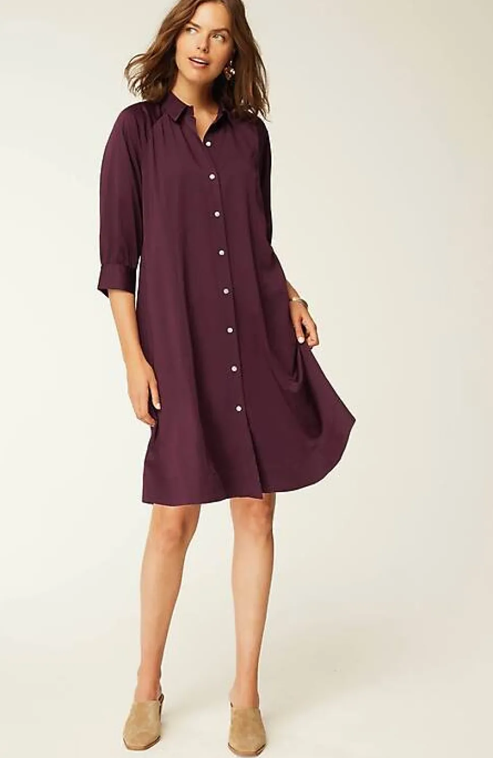 Pintucked A-Line Shirtdress | Jjill