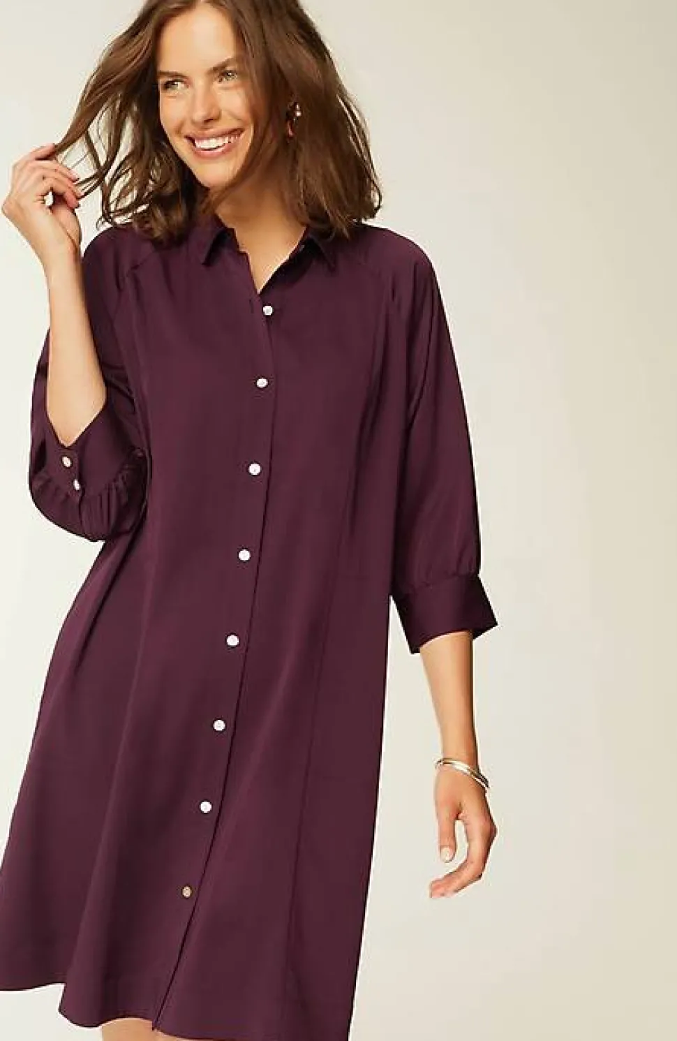 Pintucked A-Line Shirtdress | Jjill