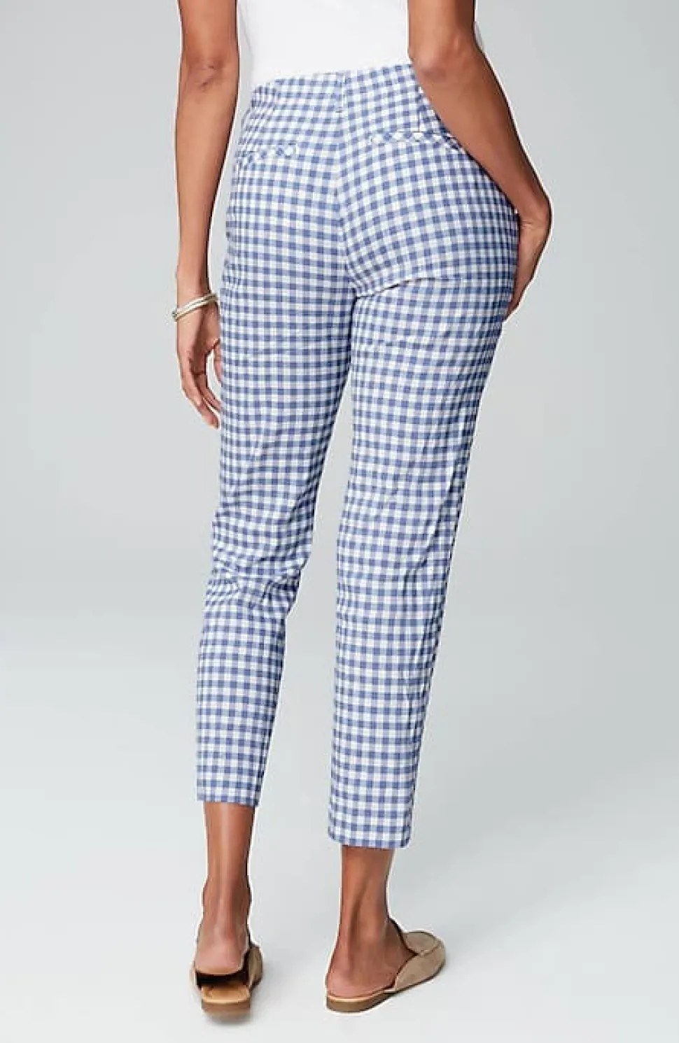 Pintucked Linen-Stretch Slim-Leg Pants | Jjill
