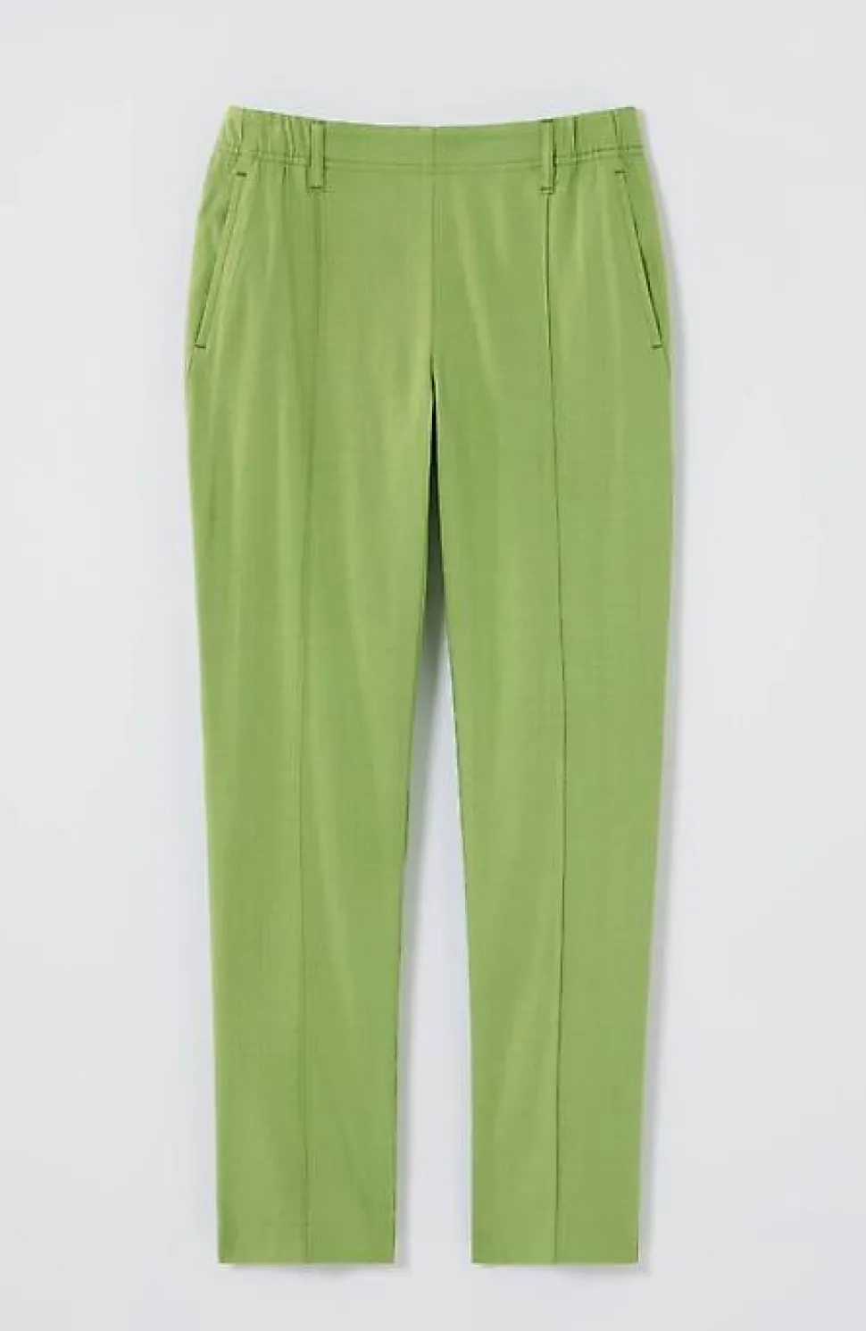 Pintucked Linen-Stretch Slim-Leg Pants | Jjill