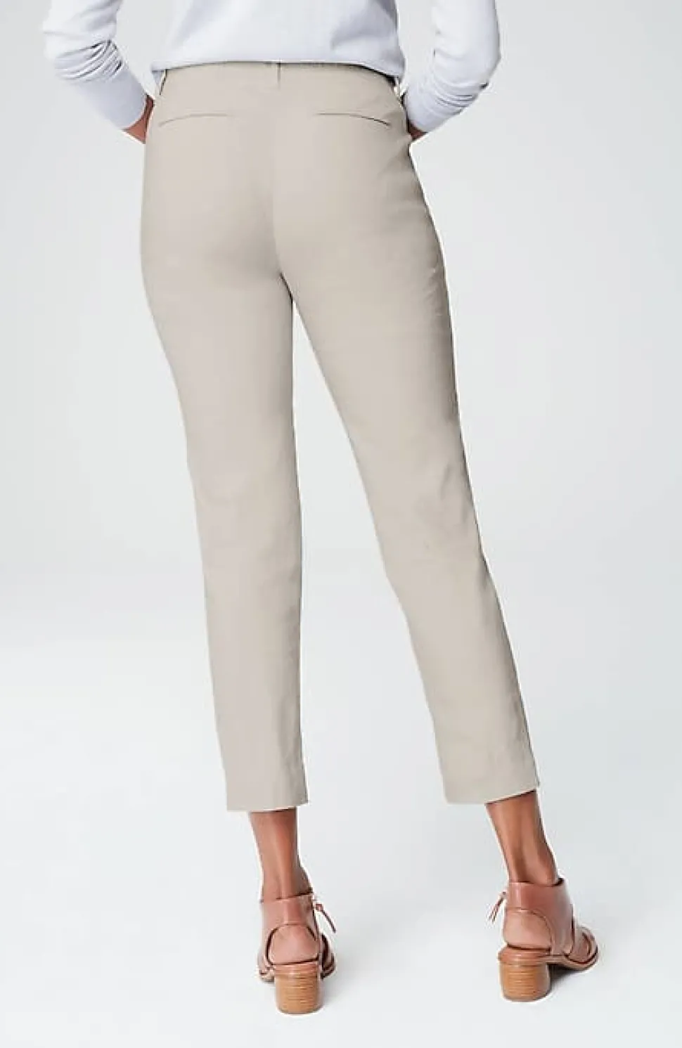 Pintucked Linen-Stretch Slim-Leg Pants | Jjill