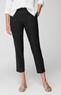 Pintucked Linen-Stretch Slim-Leg Pants | Jjill
