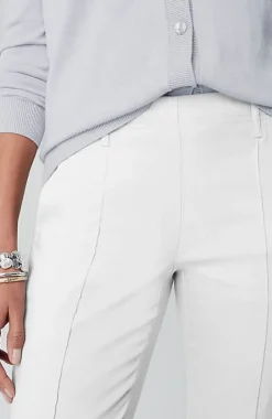 Pintucked Linen-Stretch Slim-Leg Pants | Jjill